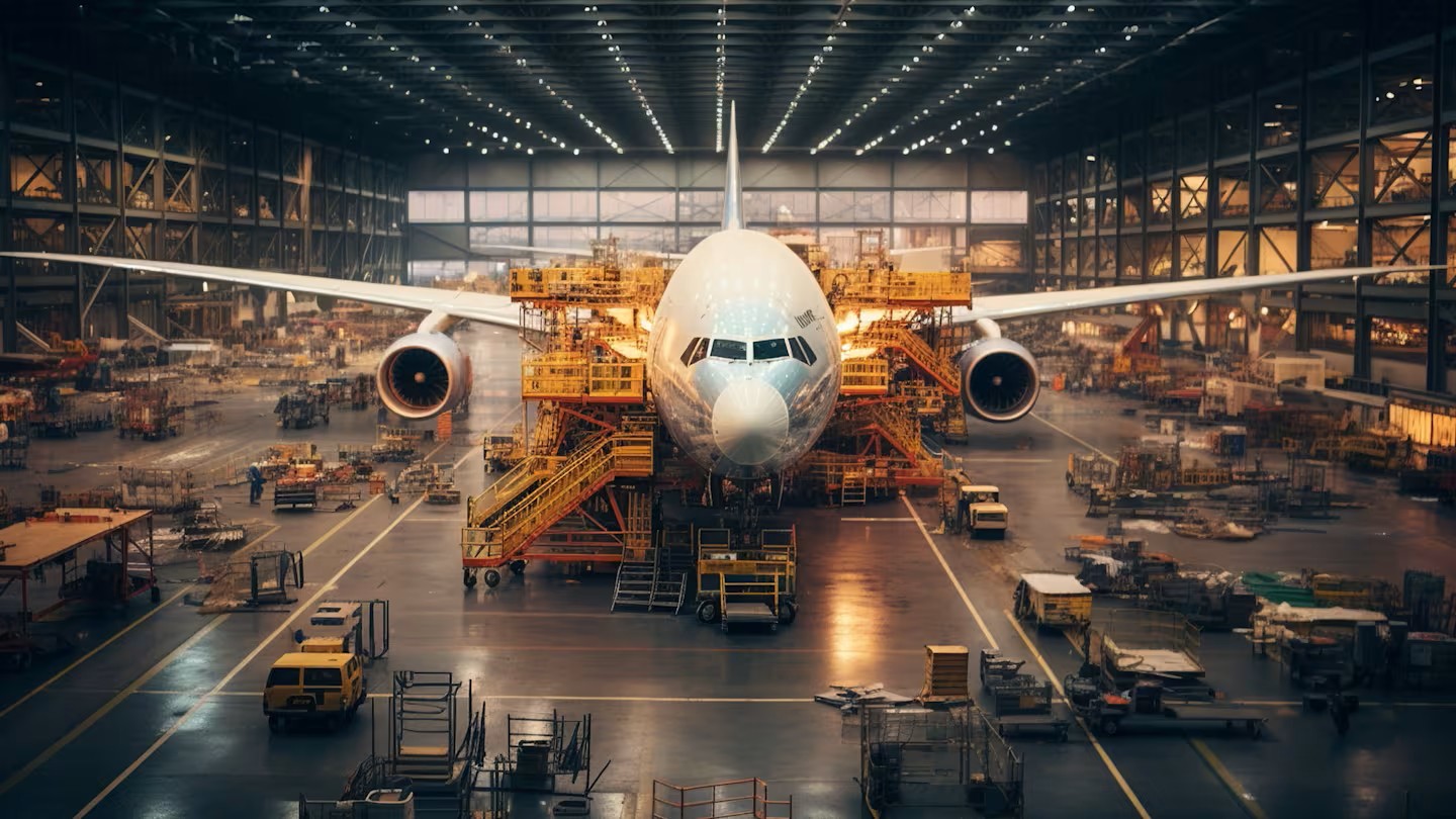Airplane in hangar
